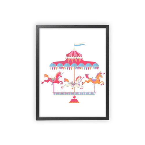 Se XO Posters Carousel Plakat | Lyserød | 0 ved Babyshop