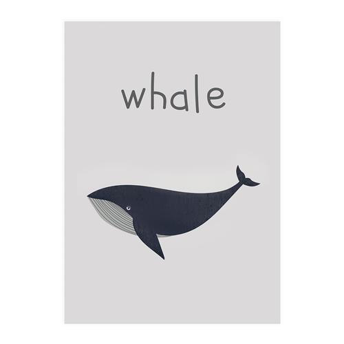 Se XO Posters Whale Plakat | Blå | 0 ved Babyshop