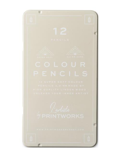 Se PRINTWORKS 12 Colour Pencils - Classic PRINTWORKS Patterned ved Booztlet