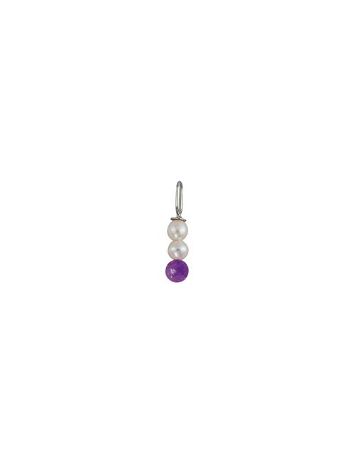 Design Letters Pearl Stick Charm 4Mm Silver Design Letters Purple