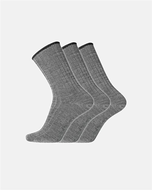 Strømper "no elastic" 3-pak | Uld | Grå