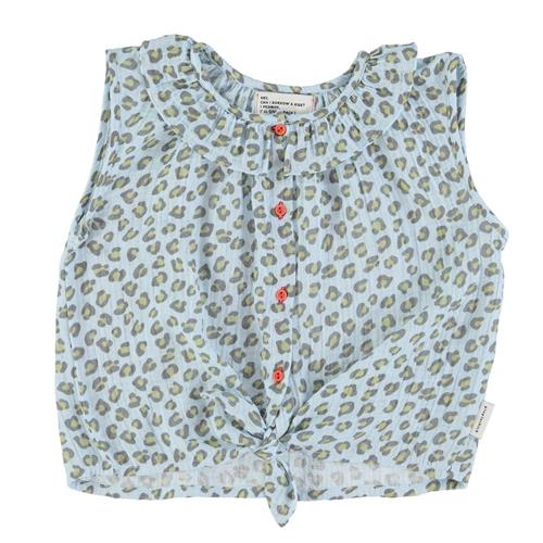 Se Piupiuchick Leopardmønstret Bluse Lyseblå | Blå | 3 years ved Babyshop