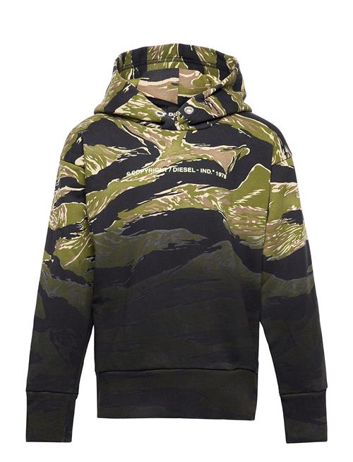 Se Diesel Salbytigercam Over Sweat-Shirt Diesel Green ved Booztlet