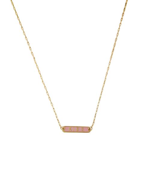 Word Candy Tag Necklace Design Letters Gold