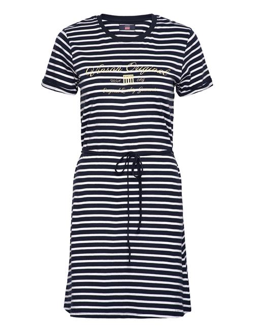 VINSON Vin T-Shirt Dress Maika Stripe VINSON Navy