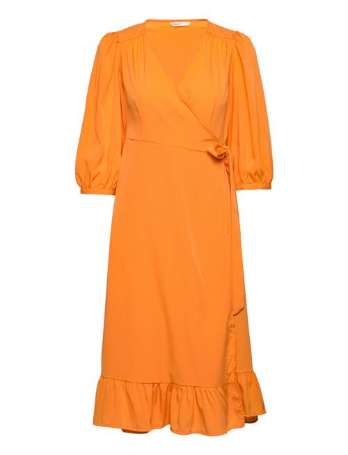 ONLY Onlolivia 3/4 Wrap Midi Dress Wvn ONLY Orange