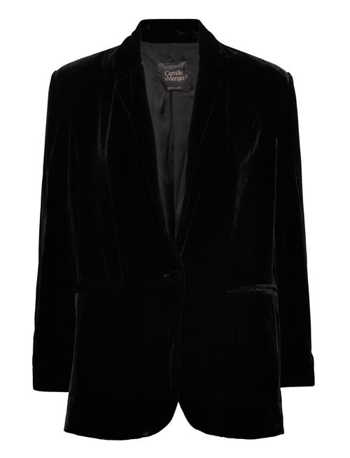 Velvet Suit Blazer Mango Black