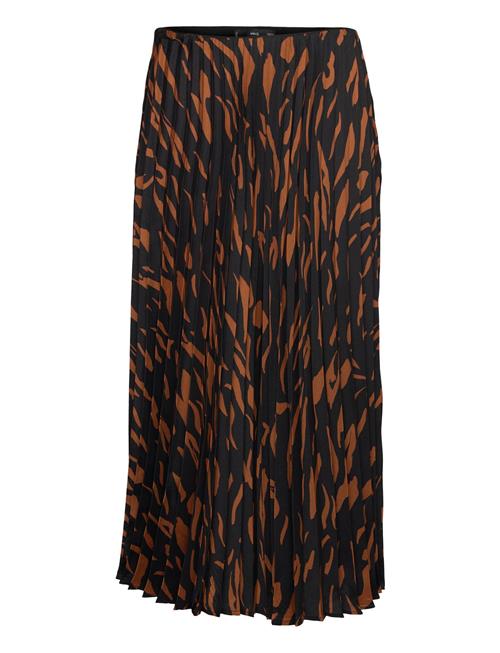 Mango Abstract Print Pleated Skirt Mango Brown