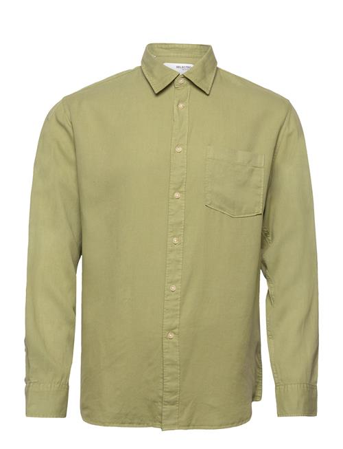 Selected Homme Slhregpastel-Linen Shirt Ls W Selected Homme Green