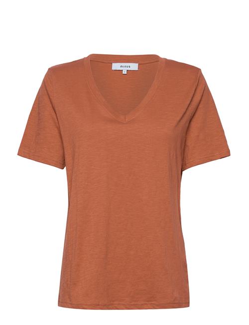 Minus Leti V-Hals T-Shirt Minus Orange