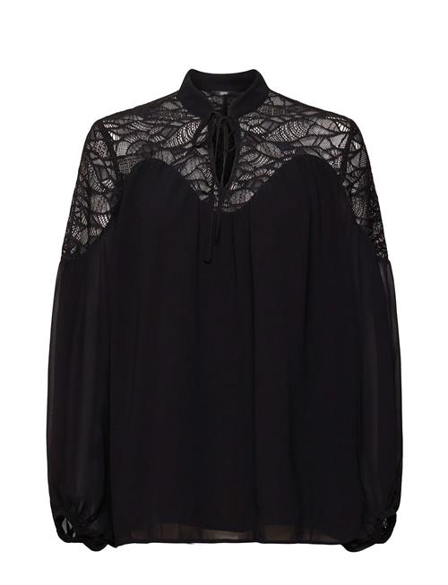 Esprit Collection Chiffon Blouse With Lace Esprit Collection Black