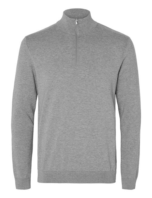 Se Selected Homme Slhberg Half Zip Cardigan Noos Selected Homme Grey ved Booztlet