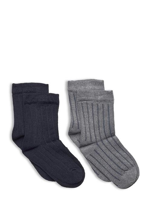 Minymo Ankle Sock - Rib Minymo Blue