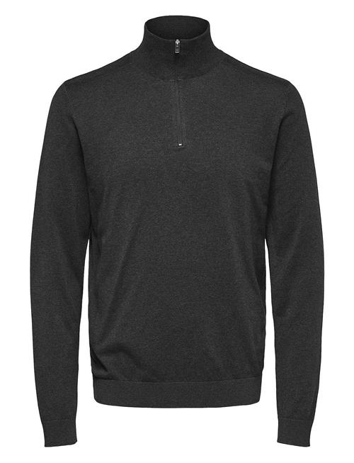 Slhberg Half Zip Cardigan Selected Grey