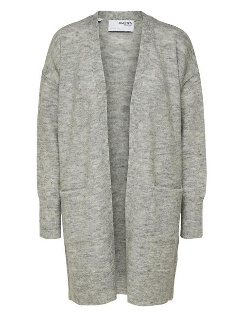 Se Selected Femme Slflulu New Ls Knit Long Cardigan B Noos Selected Femme Grey ved Booztlet