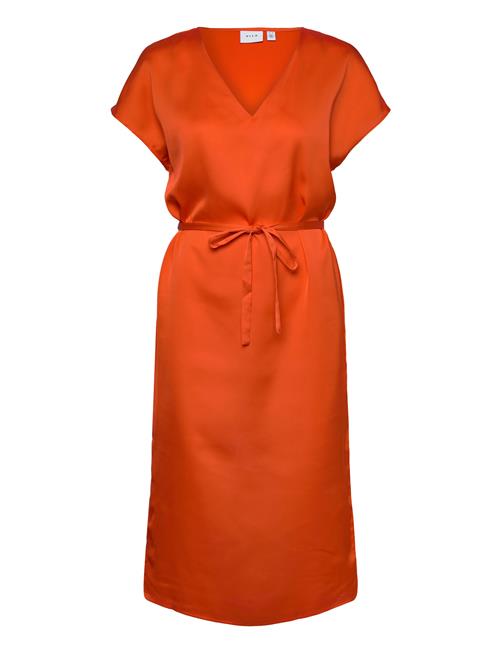 Vila Viellette V-Neck S/S Dress/Su - Noos Vila Orange