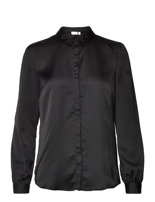 Viellette Satin L/S Shirt - Noos Vila Black