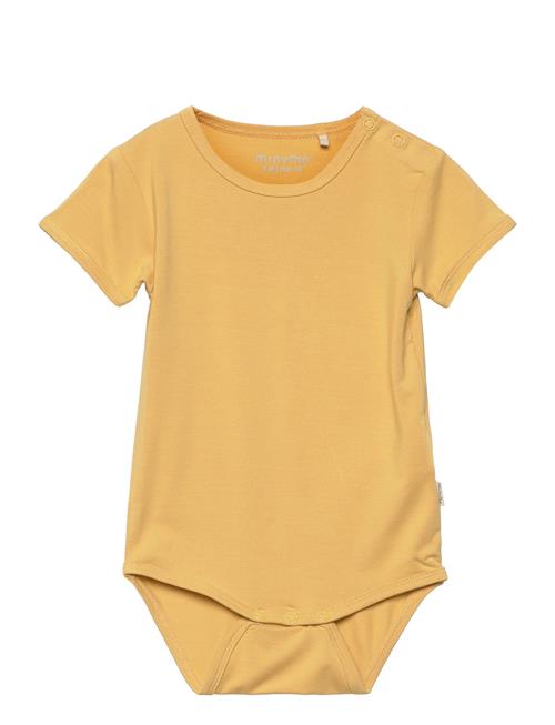 Se Minymo Body Ss - Bamboo Minymo Yellow ved Booztlet