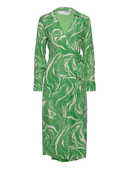 Selected Femme Slfsirine Ls Midi Wrap Dress B Selected Femme Green