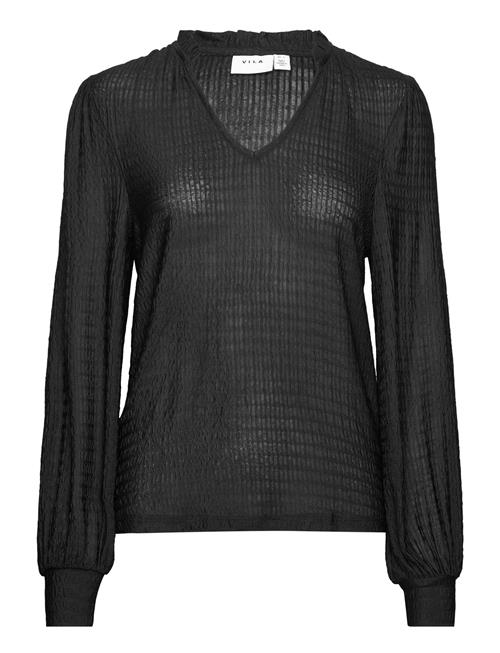 Vila Vimanja V-Neck L/S Top Vila Black