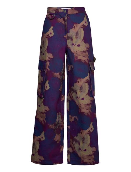 Se REMAIN Birger Christensen Printed Canvas Wide Pants REMAIN Birger Christensen Purple ved Booztlet