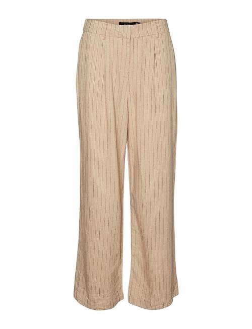 Se Vero Moda Vmvera Mw Wide Linen Pant Vero Moda Brown ved Booztlet