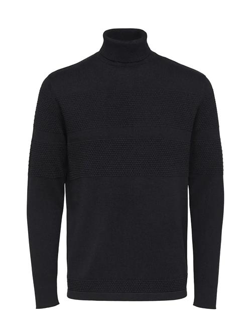 Se Slhmaine Ls Knit Roll Neck W Noos Selected Homme Black ved Booztlet