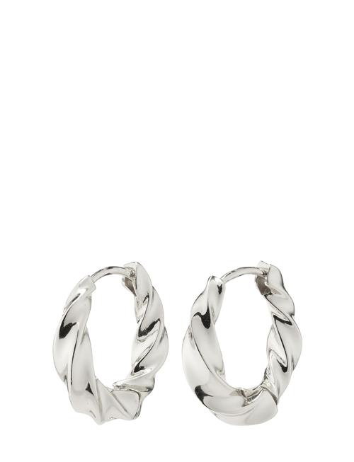 Pilgrim Taffy Recycled Medium Swirl Hoop Earrings Pilgrim Silver