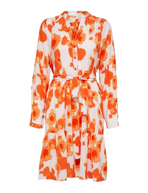 Selected Femme Slfmivi Ls Short Aop Dress B Noos Selected Femme Orange