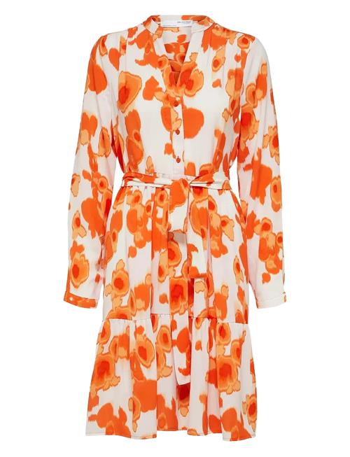 Slfmivi Ls Short Aop Dress B Noos Selected Orange