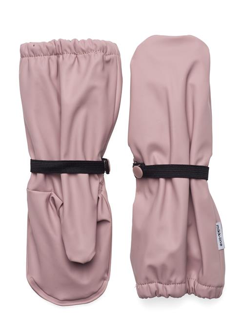 Pu Rain Mittens W. Fleece Mikk-line Pink