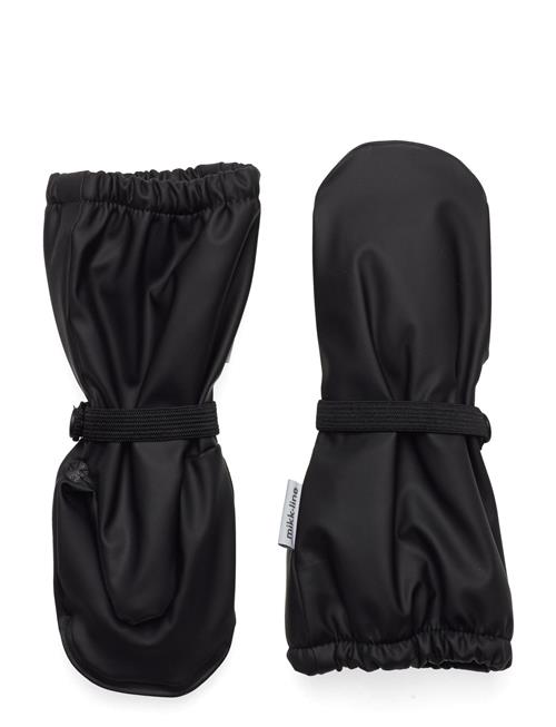 Pu Rain Mittens W. Fleece Mikk-line Black