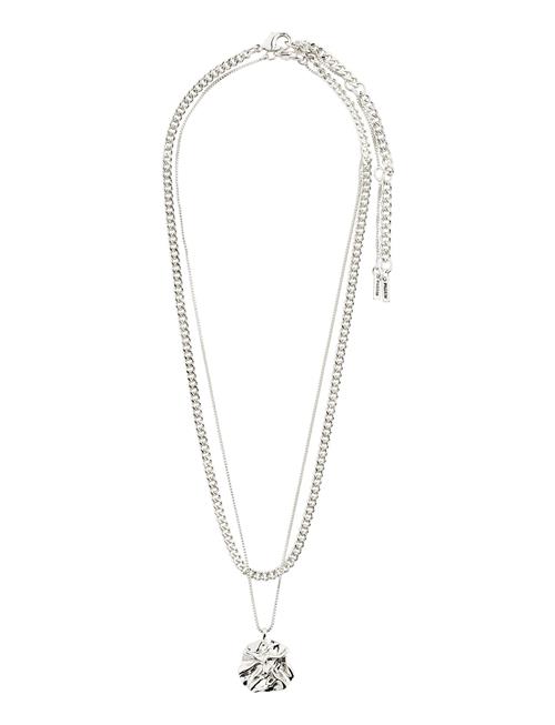 Se Pilgrim Willpower Curb & Coin Necklace, 2-In-1 Set Pilgrim Silver ved Booztlet