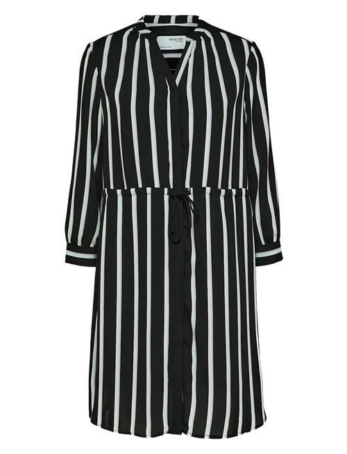 Slfdamina 7/8 Aop Dress B Noos Selected Black