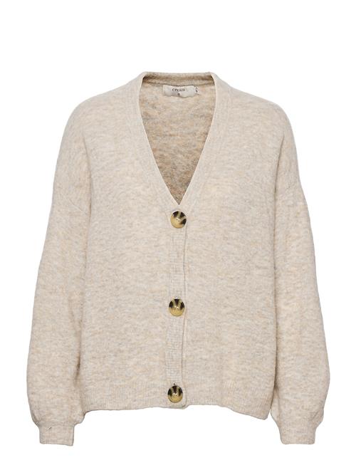 Se Cream Crmerle Oz Knit Cardigan Cream Beige ved Booztlet