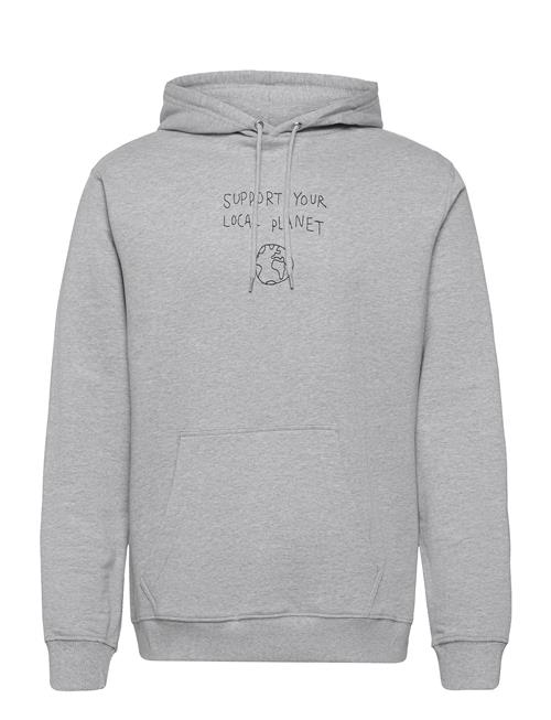 DEDICATED Hoodie Falun Local Planet Grey Melange DEDICATED Grey