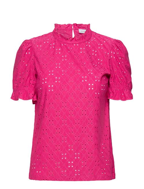 Vila Vikawa S/S Flounce Top - Noos Vila Pink