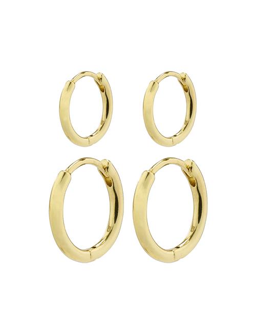 Se Pilgrim Ariella Recycled Hoop Earrings 2-In-1 Set Pilgrim Gold ved Booztlet