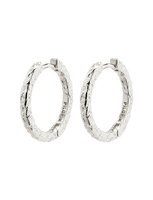 Se Pilgrim Elanor Rustic Texture Hoop Earrings Pilgrim Silver ved Booztlet