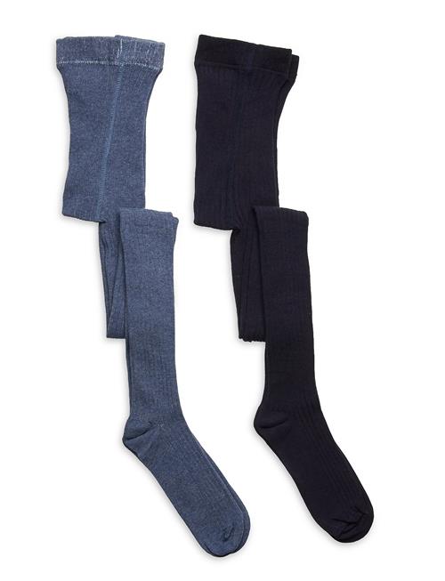 Minymo Stocking - Solid Rib 2-Pack Minymo Blue