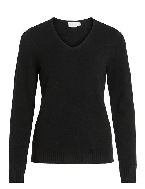 Vila Viril V-Neck L/S Knit Top - Noos Vila Black