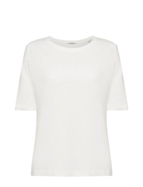 Se Esprit Casual Linen Blend T-Shirt Esprit Casual White ved Booztlet