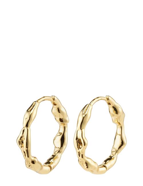 Se Pilgrim Zion Recycled Organic Shaped Medium Hoops Pilgrim Gold ved Booztlet