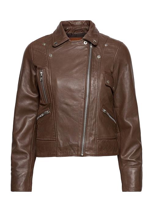 Kaley Leather Biker Jofama Brown