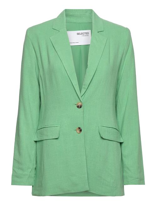 Se Selected Femme Slfviva Ls Blazer Noos Selected Femme Green ved Booztlet