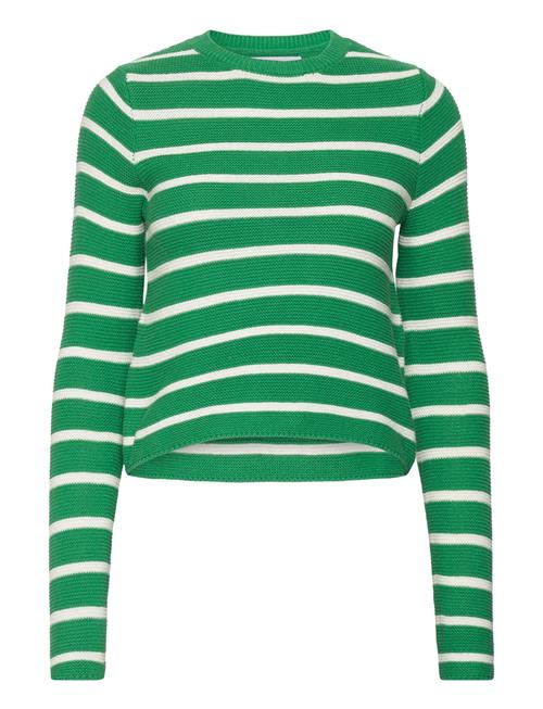 Mango Round-Neck Striped Sweater Mango Green