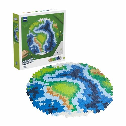 Plus-Plus Puzzle By Number Earth Byggesæt | Blå | 6-10