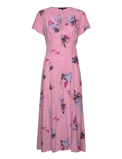 French Connection Eugie Delph Drape V Neck Dress French Connection Pink