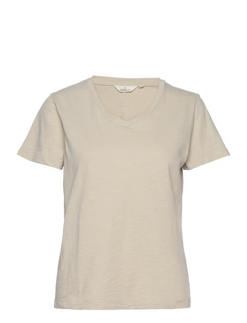 Basic Apparel Jada Ss V-Neck Gots Basic Apparel Beige