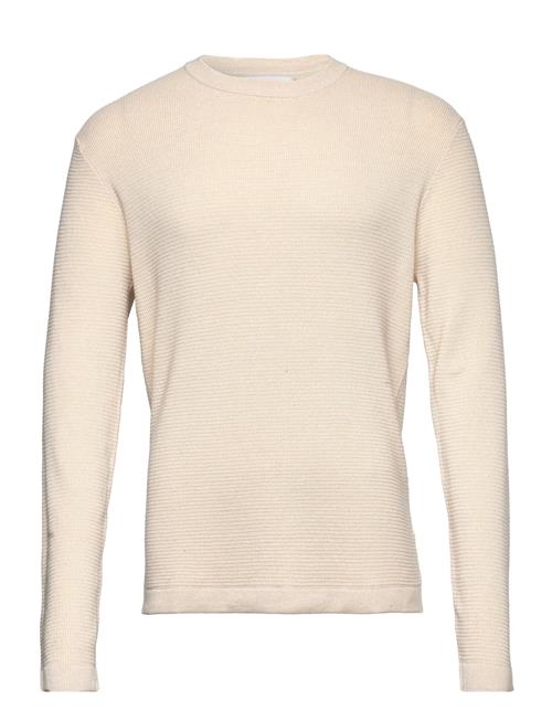 Selected Homme Slhrocks Ls Knit Crew Neck W Selected Homme Cream